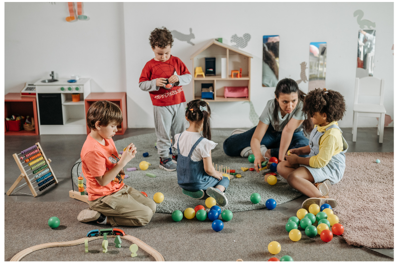 Children playing in an early childhood center.